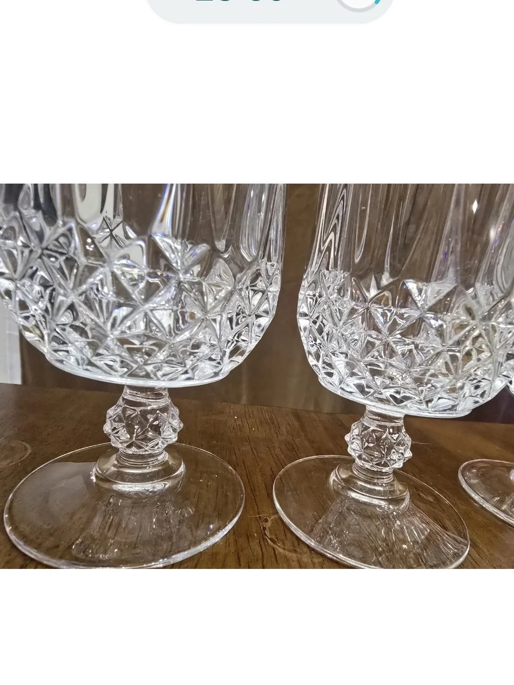 VTG Pair Cristal d'Arques Durand Longchamp Crystal Footed Iced Tea Glasses Set 2